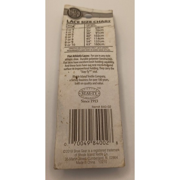 2 SHOE GEAR SPORT SHOE LACES 36" AND 45" FLAT WHITE - Picture 2 of 2